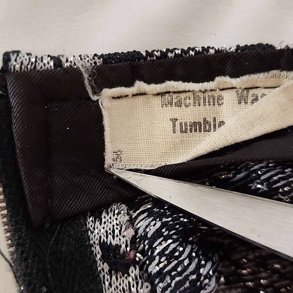 Vintage‎ 60's Mod Silver Metallic Daisy Print Super Elephant Bell Pants Size 6 - Picture 11 of 11